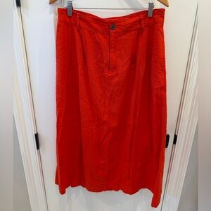a new day Vibrant Red A-Line Linen Skirt